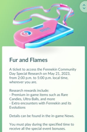 May Pokémon GO Community Day featuring Fennekin and Shiny Fennekin now underway in the Asia-Pacific region on May 21 from 2 p.m. to 5 p.m. local time, new Fur and Flames Special Research story now live