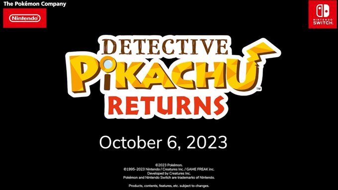 Nintendo Direct: Detective Pikachu Returns officially revealed and launches October 6, 2023, for Nintendo Switch, here’s the official announcement trailer