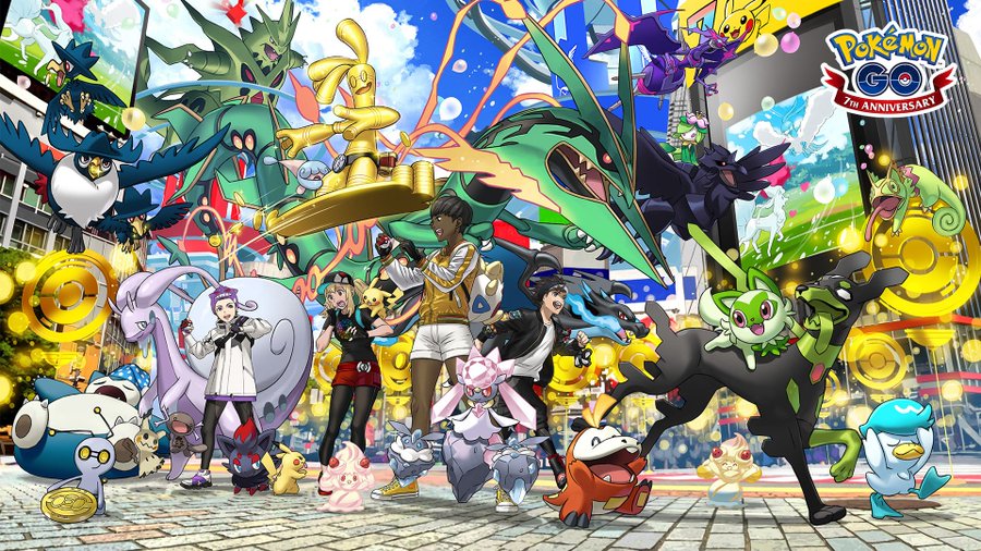 Niantic unveils the official seventh anniversary artwork for Pokémon GO