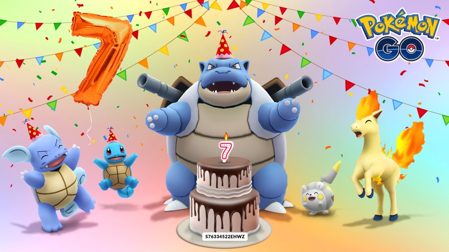 You can now redeem the special Niantic code S76334522EHWZ to get seven Razz Berries and seven Gimmighoul Coins in Pokémon GO to celebrate the game’s 7th Anniversary