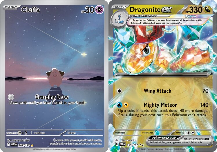 First look at Cleffa, Dragonite ex, Gloom and Togekiss cards in the new Pokémon TCG: Scarlet & Violet—Obsidian Flames expansion, which launches worldwide August 11