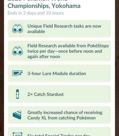 Special event now underway for Pokémon GO players with a ticket for the 2023 Pokémon World Championships in Yokohama, Japan