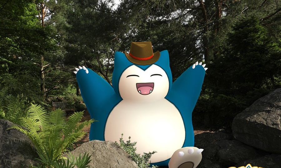 Snorlax wearing a cowboy hat now appearing in three-star raids for the first time in Pokémon GO during Pokémon GO Fest 2023: Global