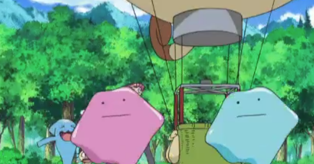 Pokémon GIF: Two Ditto are making a run for it