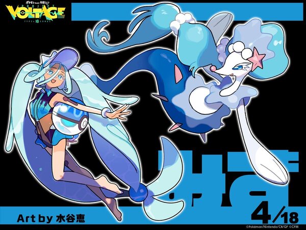 Fourth Pokémon feat. Hatsune Miku Project Voltage artwork unveiled: “What if Hatsune Miku was a Water-type Trainer” by Megumi Mizutani featuring themed Hatsune Miku and Primarina