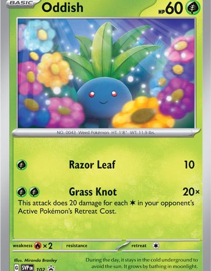 Special Oddish Pokémon TCG promo card based on the Oddish used by Ava in Pokémon: Path to the Peak will be released soon