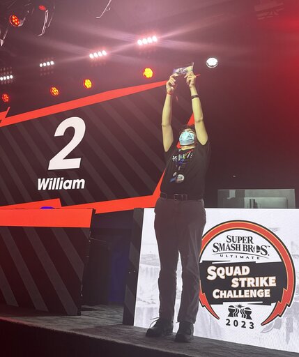 William has been crowned as the Super Smash Bros. Ultimate Squad Strike Challenge 2023 tournament winner at Nintendo Live