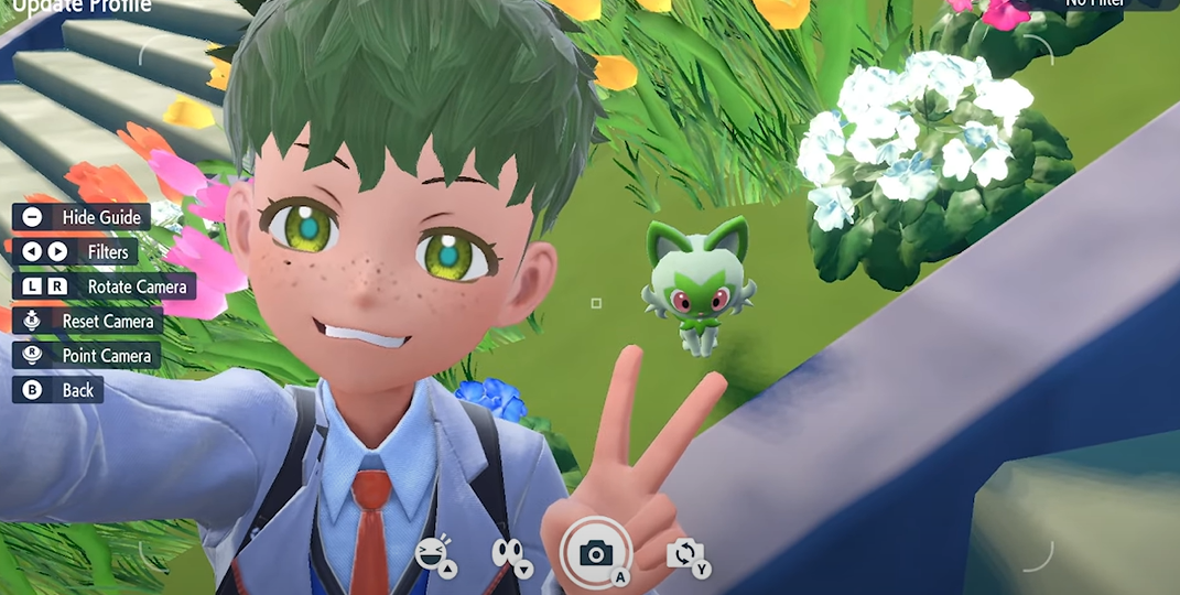 Don’t forget to take lots of selfies in Pokémon Scarlet and Violet The Hidden Treasure of Area Zero Part 1: The Teal Mask