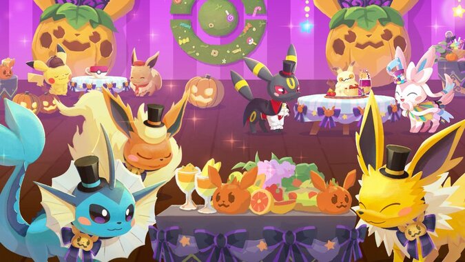 Flareon Halloween team event now underway and Umbreon (Halloween) outfit now available via deliveries in Pokémon Café ReMix