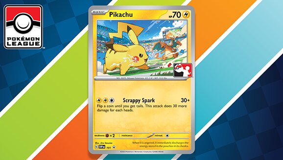 2024 Pokémon TCG Championship Series Play! Pokémon event attendees can receive one of these beautifully illustrated promo cards featuring Pikachu ready to battle against Charizard