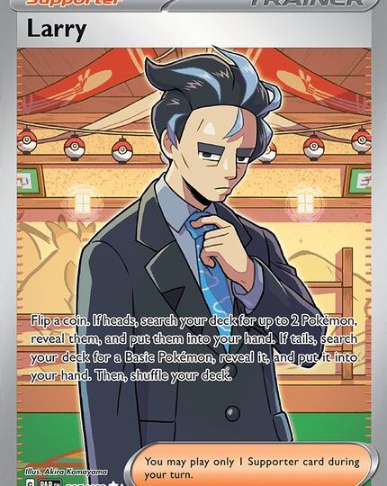 The Pokémon Company is now using Larry to promote the upcoming Pokémon TCG: Scarlet & Violet—Paradox Rift expansion