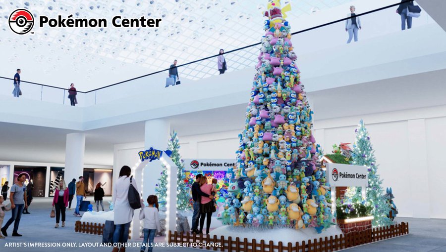 Special Pokémon Center holiday plush tree display created from over 800 Pokémon Center plush will be available from November 23 to December 4 at Westfield London