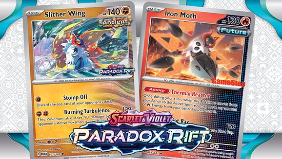Spend $15 or more on Pokémon TCG products in the US and Canada to receive an Iron Moth promo card at GameStop, and in Australia and New Zealand at EB Games, Slither Wing promo card also comes with Pokémon TCG purchase of $15 or more at Best Buy in the US
