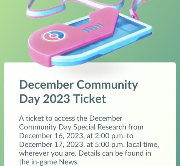Tickets for the Pokémon GO December Community Day 2023 Special Research story now available to purchase, this Special Research story is now live during the event