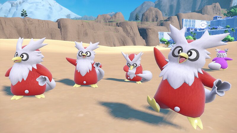 Mass outbreaks of Delibird are now appearing throughout Pokémon Scarlet and Violet and will have a different Mark depending on where you catch them