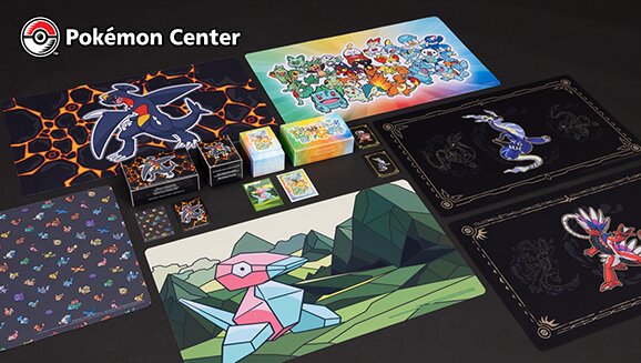 New Pokémon TCG accessories featuring starter Pokémon, Porygon, Garchomp, Koraidon, Miraidon and more available now at the official Pokémon Center