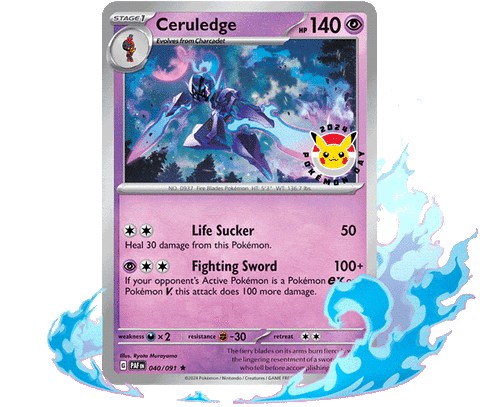 You can get a Ceruledge Pokémon Day promo card with all eligible purchases from the official Pokémon Center