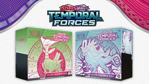 New Pokémon TCG: Scarlet & Violet—Temporal Forces Elite Trainer Box now available in the Pokémon Center and where Pokémon TCG products are sold
