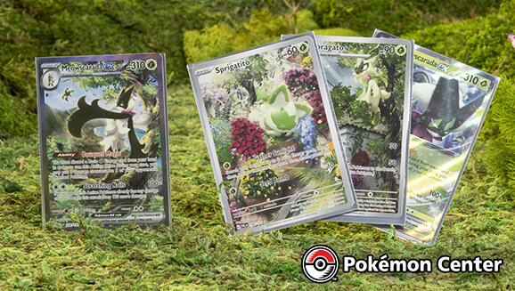 Sprigatito, Floragato and Meowscarada-related products including adorable plush and Pokémon TCG cards now available at Pokémon Center