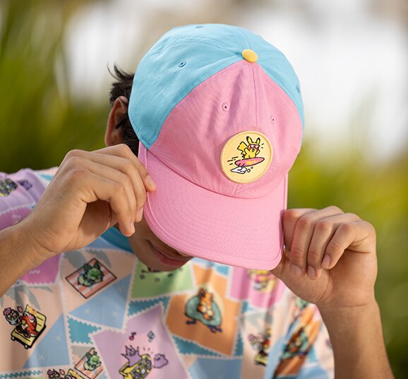 New Pokémon Lazy Summer collection featuring summer-themed illustrations by talented artist James Turner available now at Pokémon Center