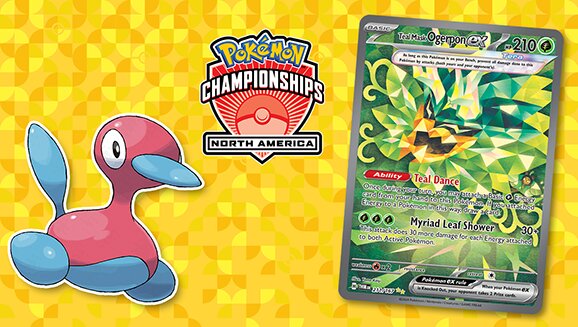 Nils Dunlop’s Porygon2 for Pokémon Scarlet and Violet, Teal Mask Ogerpon ex for Pokémon TCG Live, MEweedle’s Altaria for Pokémon GO will all be distributed during the 2024 Pokémon North America International Championships