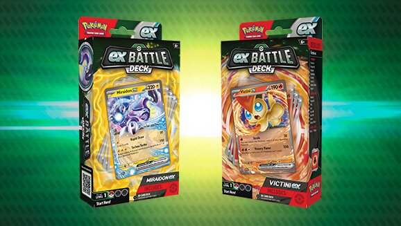 Full content details and release date revealed for the new Pokémon TCG: Victini ex Battle Deck and Pokémon TCG: Miraidon ex Battle Deck