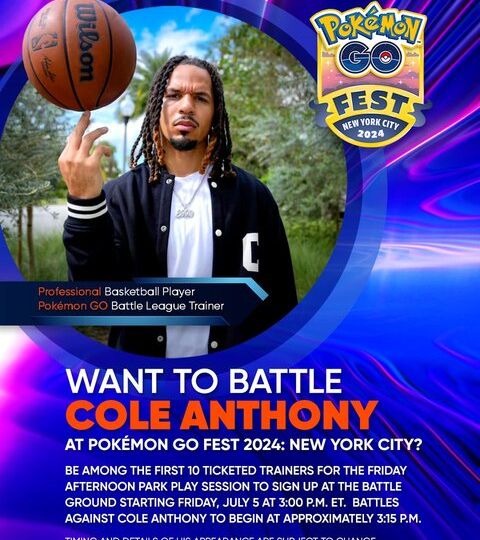 Niantic is giving 10 Pokémon GO Fest 2024: New York City ticketed attendees an opportunity to meet NBA player Cole Anthony