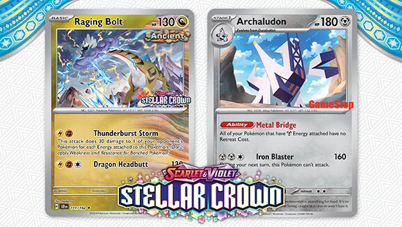You can get Archaludon and Raging Bolt Pokémon TCG promo cards at participating retailers to celebrate the new Pokémon TCG: Scarlet & Violet—Stellar Crown expansion