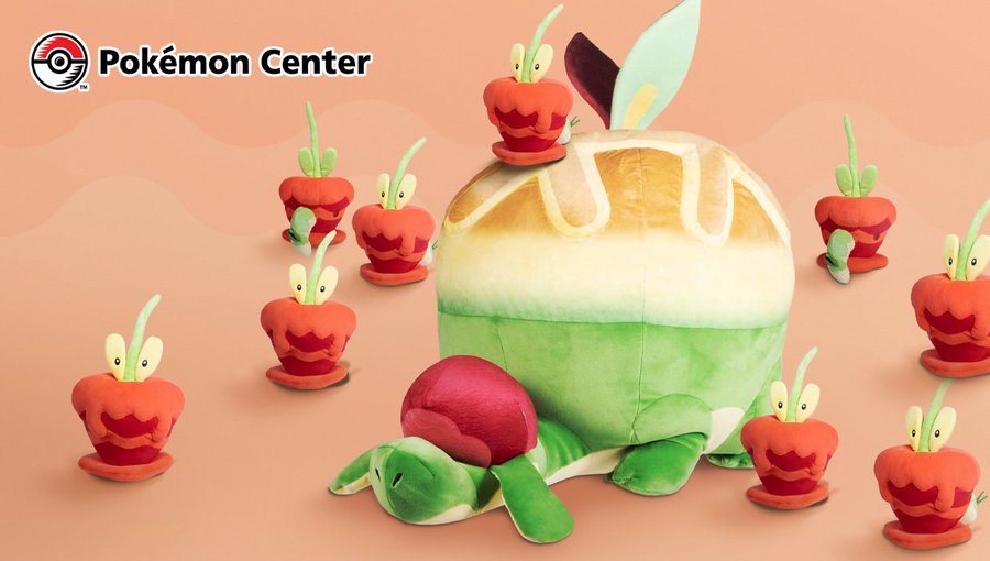 Dipplin Poké Plush and Jumbo Appletun Poké Plush revealed for the official Pokémon Center