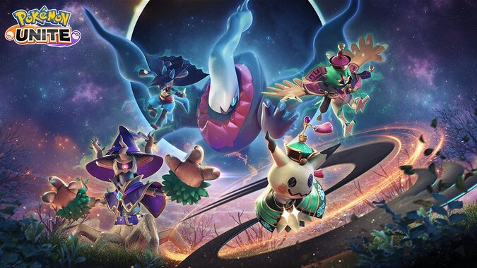 Battle Pass 27 now available in Pokémon UNITE, obtain the Battle Pass to immediately unlock Costume Party Style: Trevenant and rank it all the way up to receive Palace Style: Mimikyu