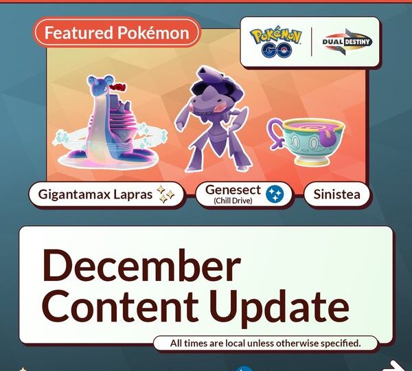 Niantic reveals all major featured Pokémon, Max Battles, Max Mondays, five-star raids, Mega Raids, Shadow Raids, Raid Hours, Spotlight Hours and in-game events coming to Pokémon GO in December 2024