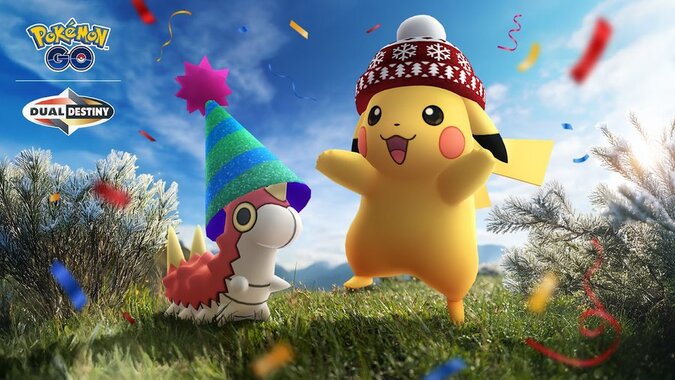 Full details revealed for the Pokémon GO New Year’s 2025 event, which runs from December 30 to January 1 featuring Shiny Wurmple wearing a party hat, Pikachu wearing a snowflake beanie and more