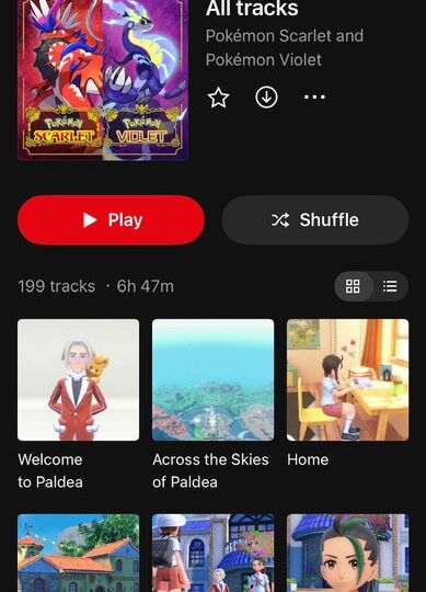 Songs from Pokémon Scarlet and Violet are available now in the Nintendo Music app for Nintendo Switch Online subscribers!