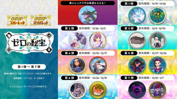 Wave 3 of the Pokémon Scarlet and Violet Nintendo Switch icon elements is now available for Nintendo Switch Online members until December 9 at 4:59 p.m. PT