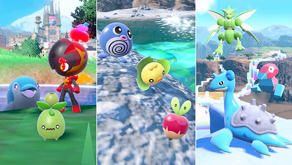 New mass outbreak event featuring Poliwag, Scyther, Lapras, Porygon, Sewaddle, Applin, Smoliv, Charcadet and Finizen runs in Pokémon Scarlet and Violet from February 27 to March 20, full event details revealed