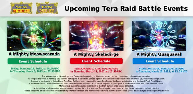 Pokémon Day 2025: New Tera Raid Battle events, Mass Outbreak events and more revealed for Pokémon Scarlet and Violet