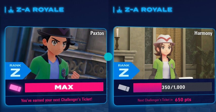 Paxton and Harmony are the canon names of the main male and female protagonists in Pokémon Legends: Z-A