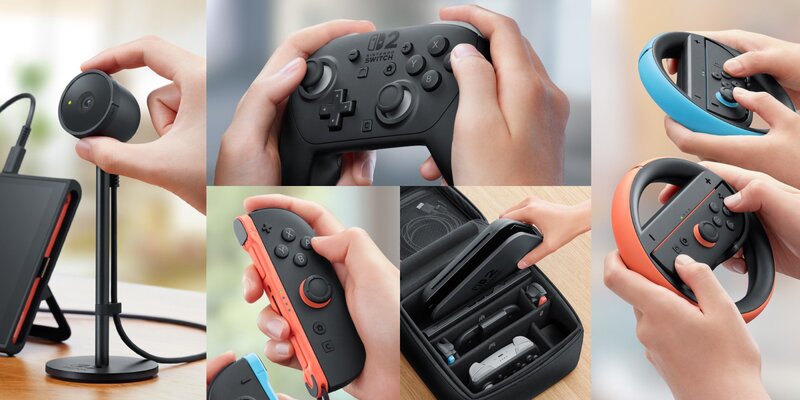 New accessories revealed for Nintendo Switch 2 including the Nintendo Switch 2 Camera for $49.99 and Nintendo Switch 2 Pro Controller for $79.99
