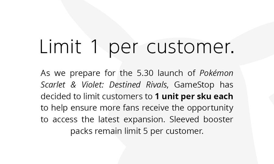 Pokémon TCG products are now limited to one per customer at GameStop