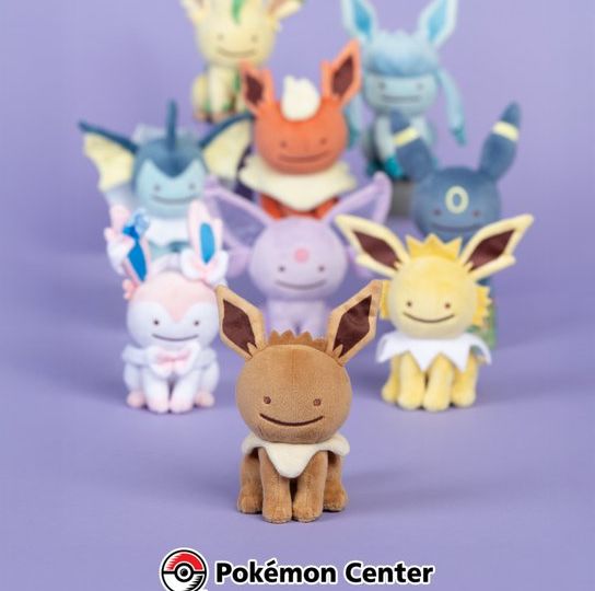 Ditto plush disguised as a variety of Pokémon now available at the official Pokémon Center