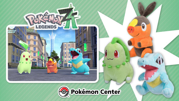 Pokémon Legends: Z-A is available for preorder now on Nintendo Switch 2 and Nintendo Switch via Nintendo eShop, preorder a copy from Pokémon Center to get a random Pokémon Sitting Cuties Plush of Chikorita, Totodile or Tepig