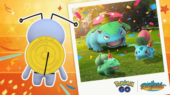 Pokémon GO’s 9th Anniversary Party will run from July 1 to July 6 featuring the debuts of Ivysaur and Venusaur wearing party hats, Gimmighoul holding a 9th anniversary coin and more