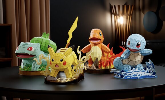 You can now build a 3D Pokémon model with Spin Master’s 4D Build model kits including Bulbasaur, Charmander, Squirtle and Pikachu