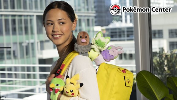 Brand-new Shoulder Plush available now at the official Pokémon Center featuring Pikachu, Diglett, Slowpoke, Natu, Whimsicott, Goomy, Sprigatito and more