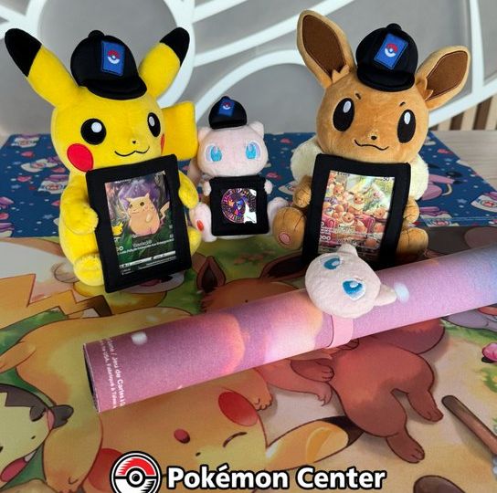 New Pokémon TCG accessories including Card-Display Plush, Coin-Display Plush Key Chains and Playmat Bands are available now from Pokémon Center