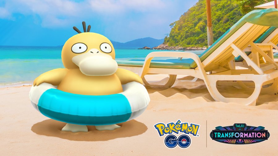 Pokémon Concierge Celebration Event now underway in Pokémon GO until September 14, Psyduck with a swim ring and Shiny Psyduck with a swim ring now available in the game for the first time
