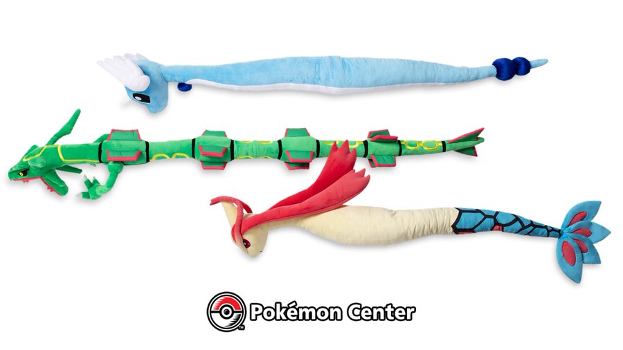 New Wiggly Friends Plush featuring Rayquaza, Dragonair and Milotic now available at the official Pokémon Center