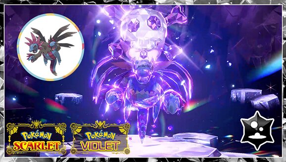 Poison–Tera Type Hydreigon with the Mightiest Mark now available in Pokémon Scarlet and Violet 7-star Tera Raid Battles until November 9 at 23:59 UTC