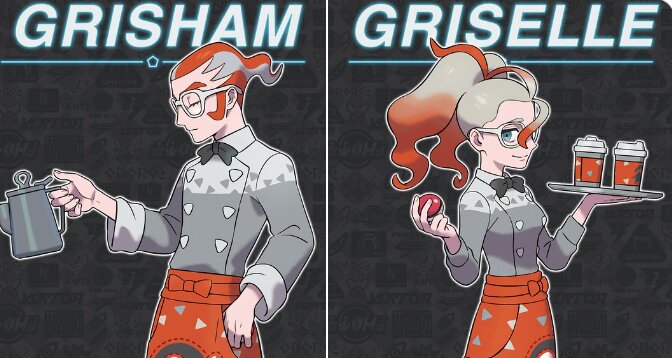 In Pokémon Legends: Z-A, Grisham is the master of Centrico Plaza’s Nouveau Café in Lumiose City, while Griselle works as a server at the café