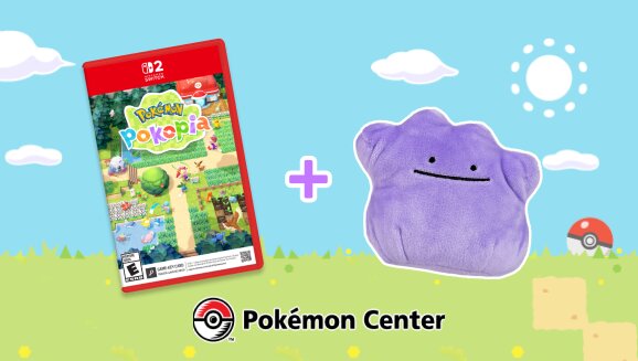 You can get a Ditto Sitting Cuties Plush when you preorder Pokémon Pokopia at Pokémon Center for Nintendo Switch 2